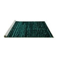 thumbnail image 2 of Ahgly Company Machine Washable Indoor Round Abstract Turquoise Blue Modern Area Rugs, 5' Round, 2 of 4