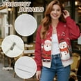 thumbnail image 6 of COEQINE Women's Zip Up Bomber Jacket Cropped Relaxed Fit Bomber Outfits with Pockets, Fashion Moto Biker Coats Varsity Jackets Shackets Winter Coats, XX-Large, Cute Santa Claus Snowman Music Note, 6 of 7