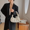 thumbnail image 2 of Chic Solid Color Hobo Bag: Ruched Design, Polyester Lined, Magnetic Closure - Elegant & Versatile for Every Occasion, 2 of 6
