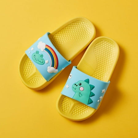 

Floleo Clearance Toddler Dinosaur Slide Sandals Anti-Slip Beach Water Shoes Pool Home Slippers