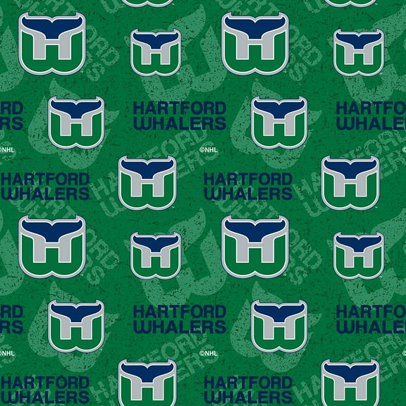 Hartford Whalers Cotton Fabric with Tone on Tone Print and Matching Solid Cotton Fabrics