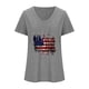 thumbnail image 3 of Fiudx Camisetas para Mujer Camiseta de Cuello Redondo con Estampado Del Día de La Independencia Degradado de Manga Corta para Mujer, 3 of 3