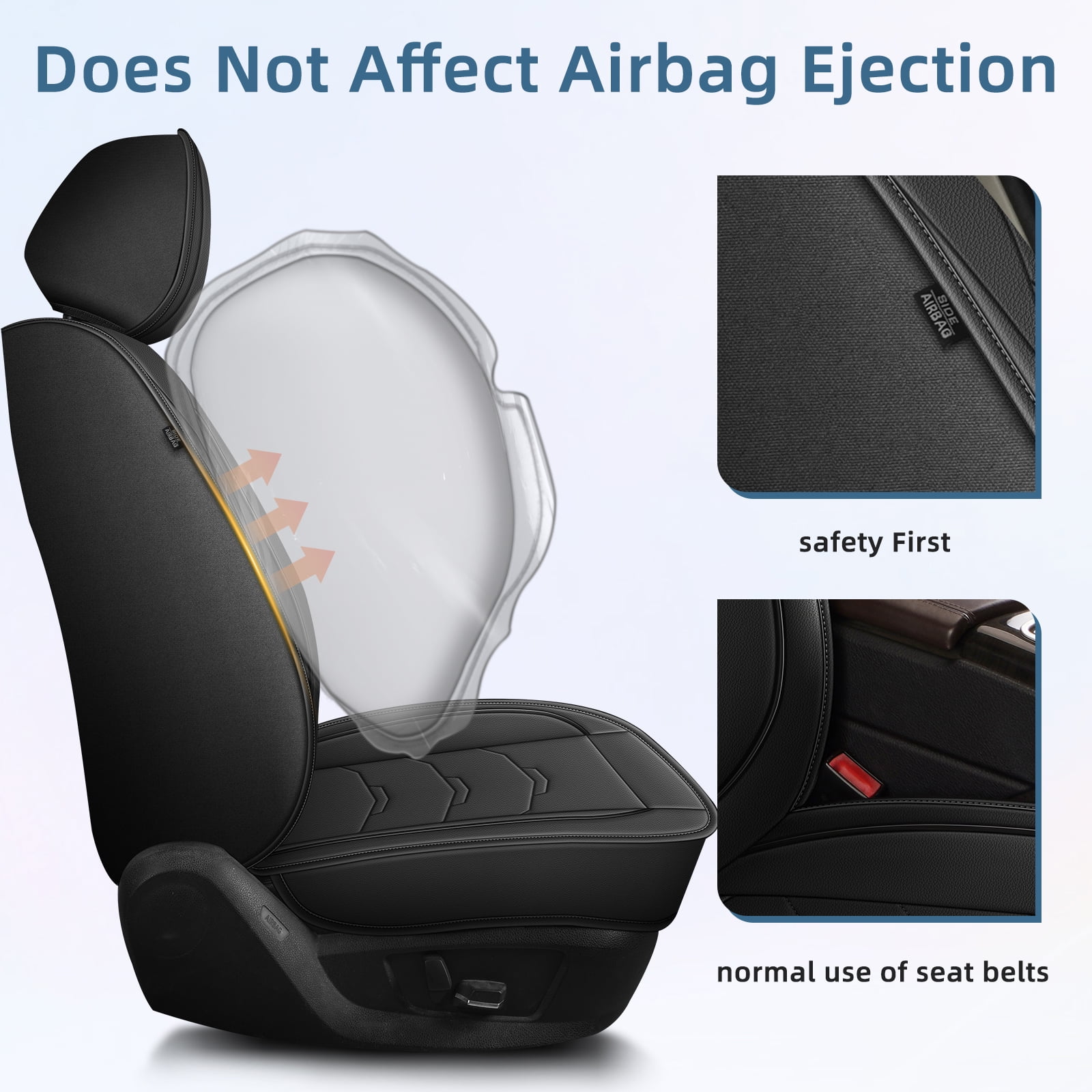 LAONNVIR Car Seat Cover Fit for Honda CR-V 2007-2024 2025: Front Set Waterproof Leather Vehicle Seat Cushion Luxury Automotive Protector,Black Front Set(2 Seats)