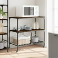 thumbnail image 3 of vidaXL Kitchen Trolley Black 39.4"x19.7"x37.4" Engineered Wood, 3 of 16