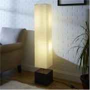 Mainstays Rice Paper Floor Lamp with Dark Wood Color Base, Bulb and Paper Material Shade