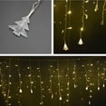 thumbnail image 3 of Cortina de hadas al aire libre Cadena de luz Iluminación de vacaciones 3.5m 92LED Copo de nieve Decoración del hogar Luces de Navidad a prueba de agua Yuarrent LED1782-06, 3 of 5