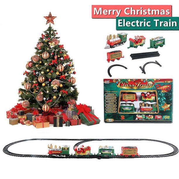 1-2pcs Christmas Toy Train Express Holiday Festive Set Track Light & Sound Kids Gift