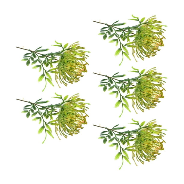 Monstrate 5 piezas de flores artificiales ecológicas para decoración del hogar de plástico elegante interior o exterior Decoración verde