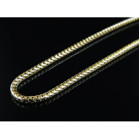 Solid White Gold Franco Chain - Solid 10K Yellow Gold 2 MM Diamond Cut Franco Chain Necklace 18-30 Inches-18