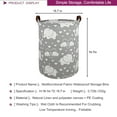 thumbnail image 2 of EVNELE Large Laundry Basket, Waterproof Canvas Laundry Hamper, Collapsible Storage Basket Bin for Kids Room, Toy Organizer, Nursery Hamper, Clothes Hamper, Gray Elephants, 2 of 7
