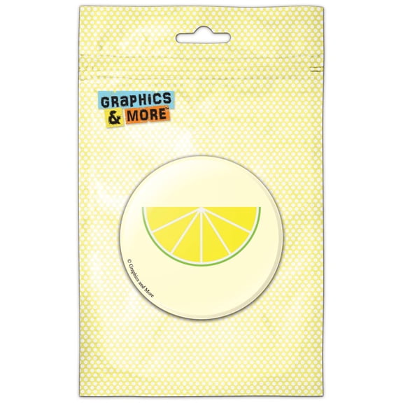 Lemon Slice on Yellow Pinback Button Pin Badge