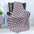 thumbnail image 4 of 1990s Soft Flannel Fleece Throw Blanket, Repeating Memphis Style Composition Abstract Geometric Composition, Cozy Plush for Indoor and Outdoor Use, 50" x 60", Pink Ruby, by Ambesonne, 4 of 5