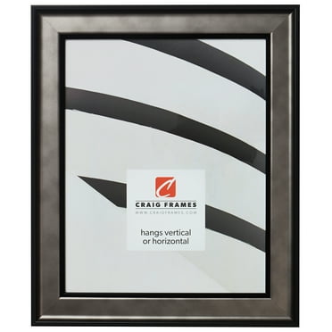 Craig Frames Atlas, 10x13 inch Picture Frame, Antique Pewter and Black