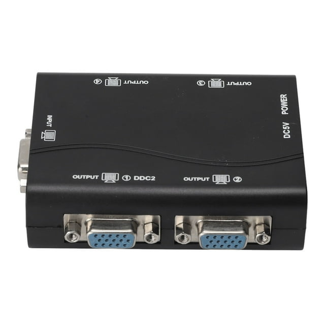 Distributeur Vidéo 4 Ports, Splitter HD VGA 1920x1440 Sans Perte 250MHz pour Projecteur pour TV