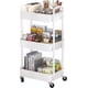 thumbnail image 3 of Sywhitta Carro utilitario con ruedas de plástico de 3 niveles con asa, carro de almacenamiento multifuncional para oficina, sala de estar, cocina, organizador de almacenamiento móvil con ruedas, blanc, 3 of 4