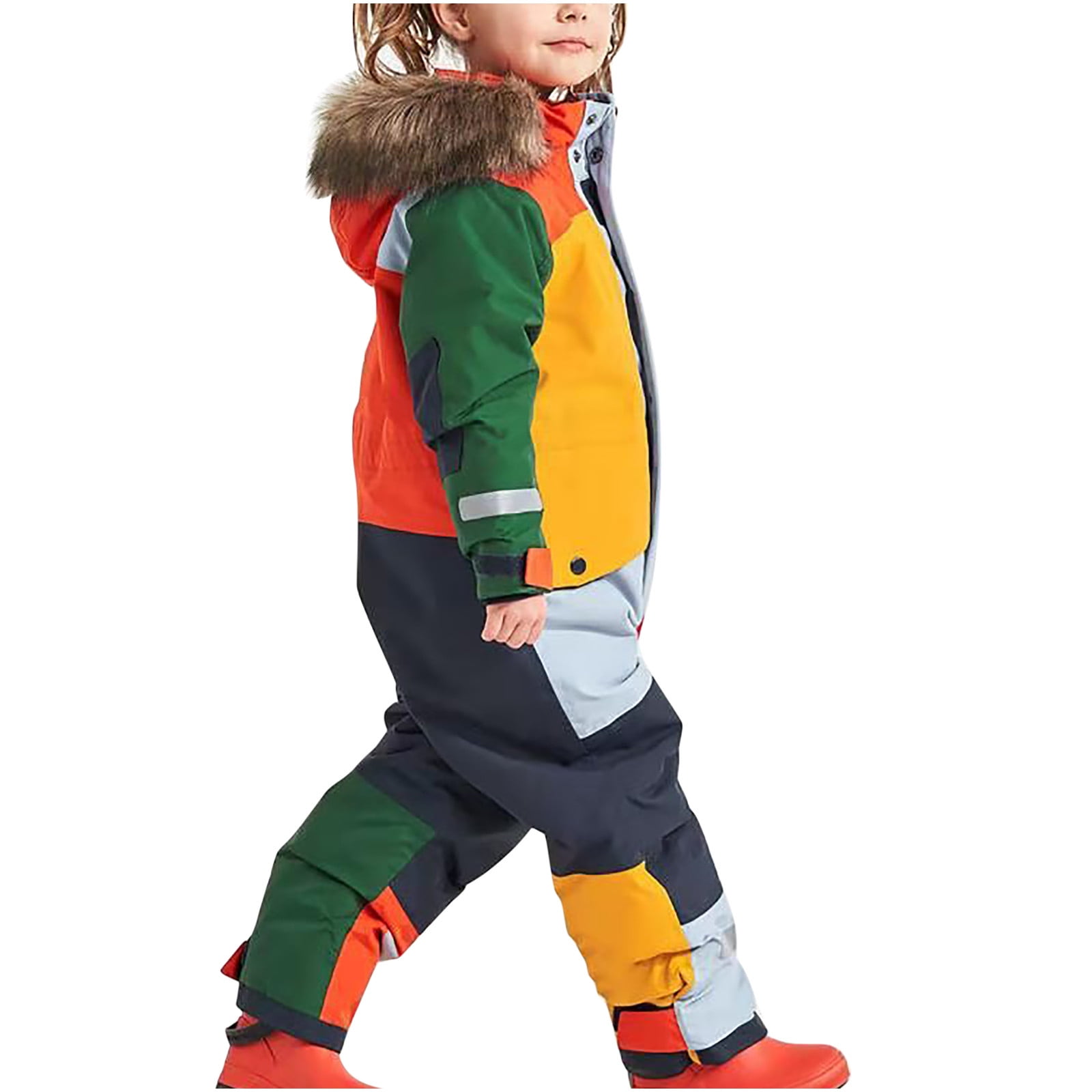 TEAJOPSUU Boy's Girl's Snow Suit Infant Toddler Baby Skisuit One Piece Waterproof Insulated Winter Jumpsuit Coveralls 1-15 Years A-Multicolor