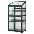 thumbnail image 5 of MAYEERTY 62" Tall Outdoor Wood Greenhouse with Wheels – Portable Cold Frame for Balcony, Garden, or Indoor Use with Adjustable Shelves and Roof Vent, 5 of 6