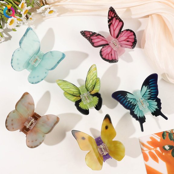 Viflosae Hairclips Hair Claw Clips for Women Accessories Hair Clip Acrylic Grabs Clip Creatives Flower Basket Butterflys Hair Clip