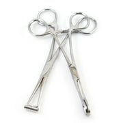 Pack of Two Piercing Forceps One septum forceps and One slotted metal forceps