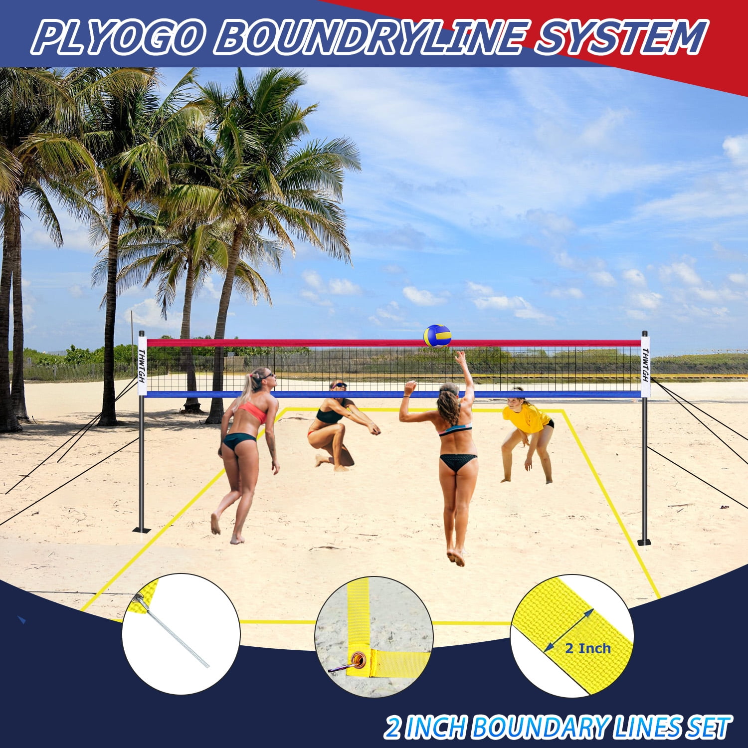 Outdoor Portable Volleyball Net Set System for Backyard 3 Heights Adjustable ,Quick & Easy Setup, For Beach Backyard, With Carrying Bag
