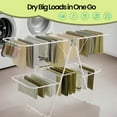 thumbnail image 2 of LEDREM 2-Tier Clothes Drying Rack, Foldable with 4 Adjustable Wings, 33 Rails, 27 Sock Clips, Free-Standing for Indoor/Outdoor Use, White & Green, 2 of 11