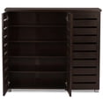thumbnail image 5 of Baxton Studio Adalwin Armoire à Chaussures à 3 Portes, Brun Foncé, 5 of 5