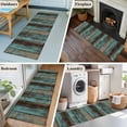 thumbnail image 5 of Teal Wood Grain Washable Area Rug 2x6 Farmhouse Board Retro Vintage Strip Low-Profile Area Rugs with Non Slip Backing Indoor Floor Carpet for Entrance Living Room Bedroom Home Office, 5 of 9