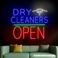 thumbnail image 4 of Handmadetneonsign Dry Cleaner Open Neon Sign, Cloth Hanger Wall Art Decor, Laundry Store Shop Wall Decor 53455, 4 of 5