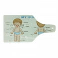 thumbnail image 1 of Science Cutting Board, Illustration of the Parts of the Body Names on Cartoon Boy, Decorative Tempered Glass Cutting and Serving Board, Wine Bottle Shape, Pale Blue Pale Brown, by Ambesonne, 1 of 1