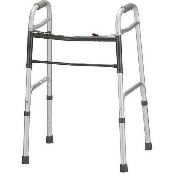 Silver Adult Standard Folding Walker - Small with 5 Inch Wheels - 1 Each/Each - 4090YW5