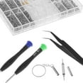 thumbnail image 2 of de reparación de anteojos, tornillos de repuesto para almohadillas nasales con juego de destornilladores de precisión de pinzas de caja compacta, Salvador Reparación de anteojos, 2 of 10
