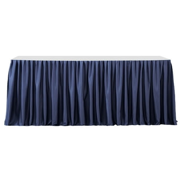 Yesbay 6FT Table Skirt for Rectangle Tables Wrinkle Resistant Pleated Tablecloth Reusable Ruffle Table Cloth for Christmas