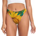 thumbnail image 1 of Balery Vibrant Sunflower Painting Tangas de Algodón para Mujer con Estampado – Ropa Interior Sexy, Transpirable, G-string-Medium, 1 of 6