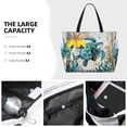 thumbnail image 3 of Large Beach Bags Water-resistant Sandproof - Watercolor Sea Turtle Cute Beach Tote Bags for Women with Zipper, 3 of 6