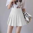 thumbnail image 3 of Redempat Jupe Plissée pour Femmes Taille Haute Mini Jupe de Tennis Patineuse Uniformes Blanc m, 3 of 8