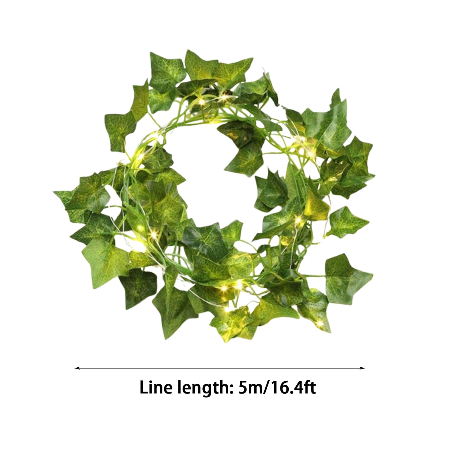 Cadorn 5M Artificial Parthenocissus Vine String Lights – Solar-Powered Copper Wire Outdoor Decorative Fairy Lights