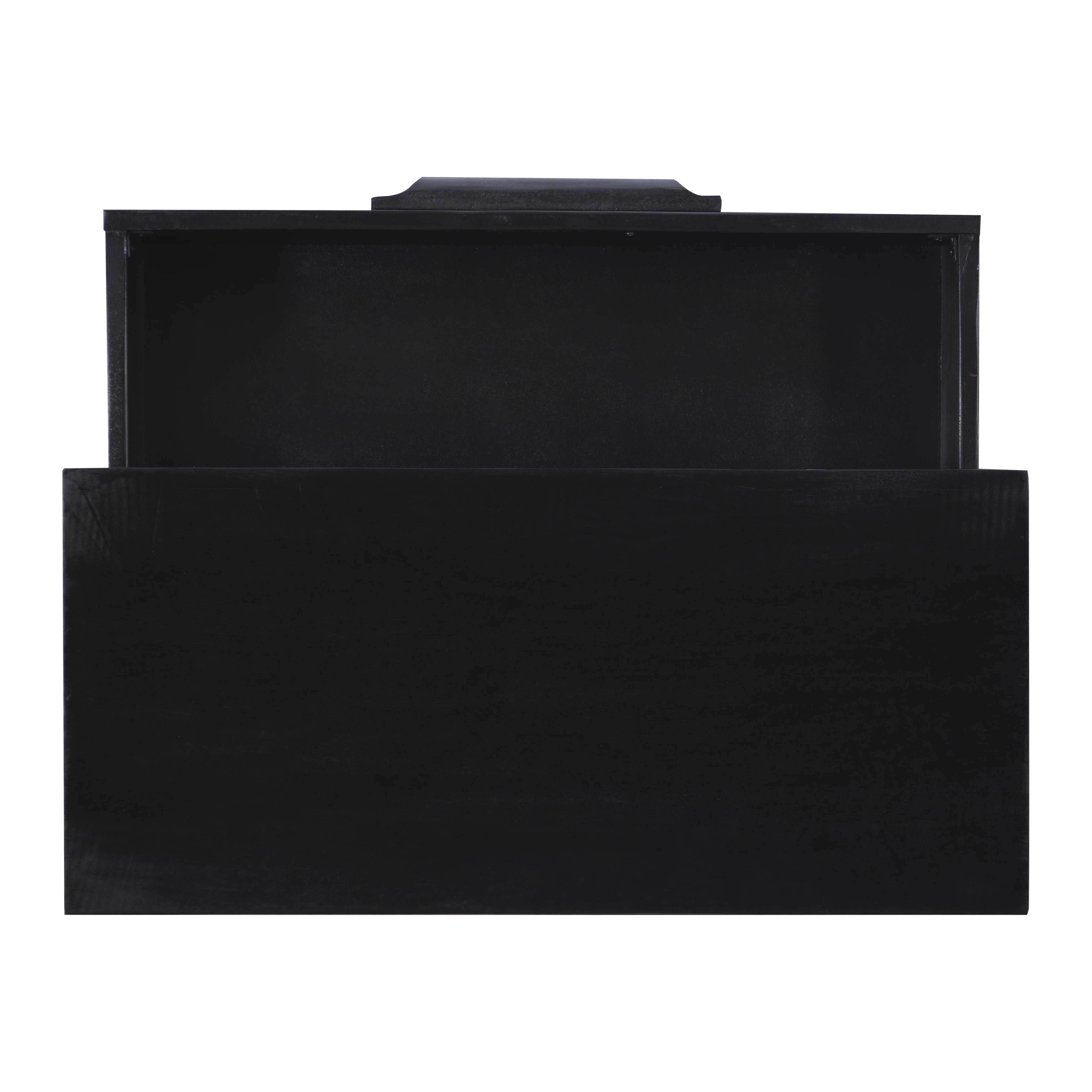 Powell Blair Rattan 3-Drawer Cabinet, Black