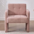 thumbnail image 2 of S-HOME Modern Minimalist Casual Single Armchair Living Room, Bedroom, Office Area Chair Padded Armchair Nordic Style Casual Seating, Pink, 2 of 17
