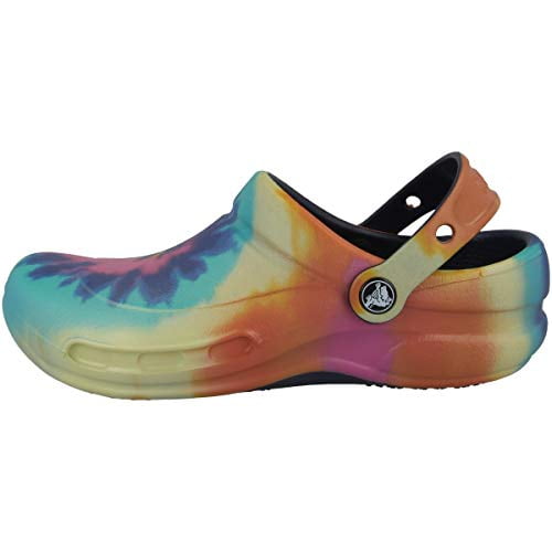 Crocs unisex adult Bistro Graphic Clog, Tie Dye/Navy, 9 Women 7 Men US