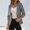 Gray, variant on Women's Draped Open Front Blazer Jacket, 3/4 Ruched Sleeves Casual Work Coat, Lightweight Office Outerwear with Pockets Gray XXL