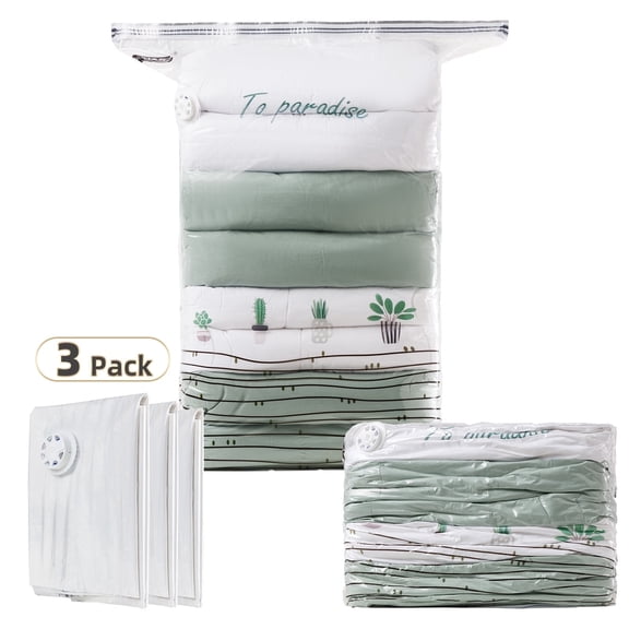 TAILI Large Space Vacuum Storage Bags, 3 Pack Extra Large for Clothing Comforters Blankets Bedding