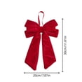 thumbnail image 3 of Leodye 1PCS Velvet Christmas Hanging Bow Ornament, Classic Festive Pendant for Xmas Tree, Window and Wreath Home Decoration -7.87*11.81IN, 3 of 6