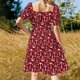 thumbnail image 4 of Vestido de manga corta con anclas en color burdeos ropa femenina vestido de verano para mujer vestidos de novia para fiestas 2025, 4 of 7