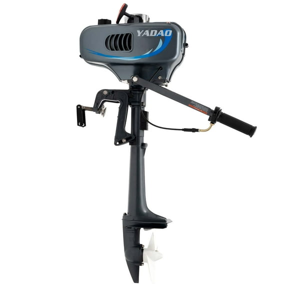 ChicHomey 3.5HP 2-Stroke Outboard Motor,49cc Gas Powered,Heavy Duty Outboard Motor Fishing Boat Water Cooling Short Shaft,Includes Tool Kit & Fuel Mix Bottle