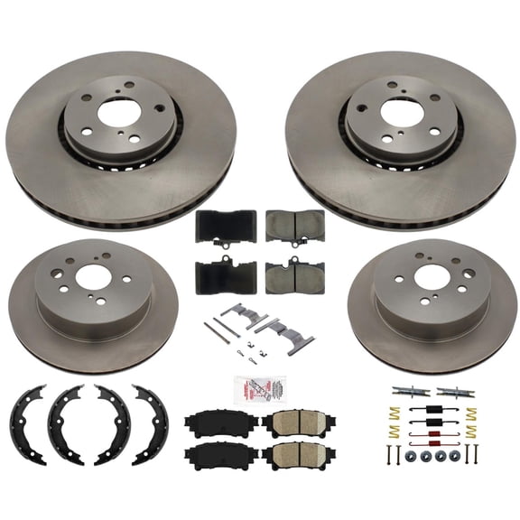 Front & Rear Brake Rotors Brake Pads Brake Shoes Kit For Lexus GS450H 2013-2018