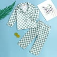 thumbnail image 2 of Hessimy Baby Boy Fall Winter Clothes Dads Little Dude Long Sleeve Shirt And Pants Set Cute Toddler Boy Outfits Toddler Pajamas Sleepwear Girl (Mint Green,3-4 Years), 2 of 9
