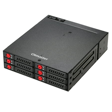 Transmission Cooling Fan OImaster 6 Bays Mobile Backplane Support 2.5'' SATA HDD SSD Hard Drive with Cooling Fan Locker Hot-swap 6Gbps Transmission ()