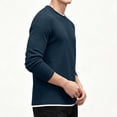 thumbnail image 6 of XRoczxe Men's Thermal Waffle Knit Long Sleeve T-Shirt, Crew Neck Slim Fit Textured Henley Top, Casual Basic Undershirt for Fall Winter Layering, 6 of 8