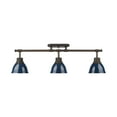 thumbnail image 1 of Duncan 3-Light Semi-Flush - Track Light in Rubbed Bronze with Matte Navy, 1 of 1