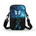 thumbnail image 2 of HELLHERO Butterfly with Zipper Adjustable Strap Double Layer 4.33x1.97x7.09 Adjustable Crossbody Bag Polyester Underarm Shoulder Bag for Adults, 2 of 7
